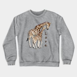 Mom and Baby Giraffe Crewneck Sweatshirt